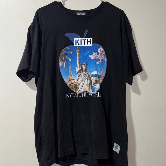 Kith Other - Kith New York To The World Souvenir Vintage Black Tee L